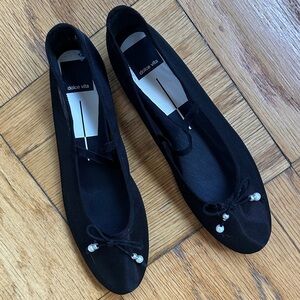 Dolce Vita Black Pearl-Embellished Flats